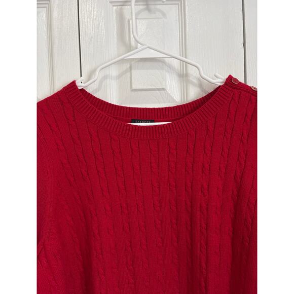 Talbots NWT Red Cable Knit Crewneck Sweater Classic Pullover Plus Size 2XP - Picture 4 of 9
